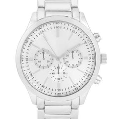 Chrono Silvertone Metal Watch