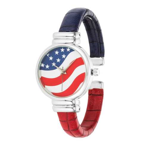 Patriotic Cuff Watch In Red